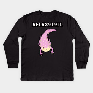 Relaxolotl Salamander Kids Long Sleeve T-Shirt